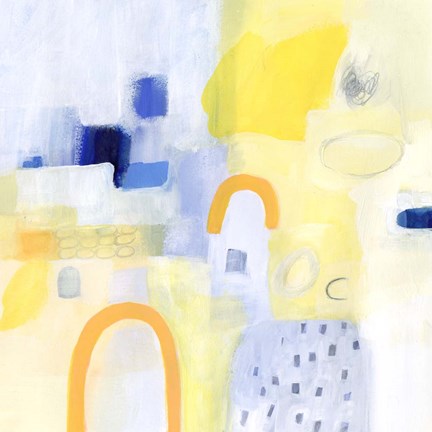 Framed Butterscotch and Blue I Print