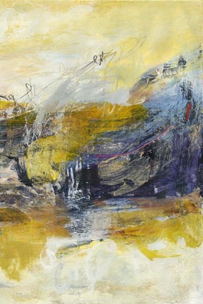 Framed Textured Triptych III Print