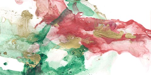 Framed Viridian &amp; Coral Reef II Print