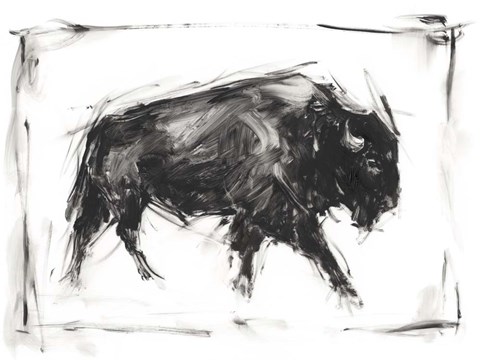 Framed Dynamic Bison I Print