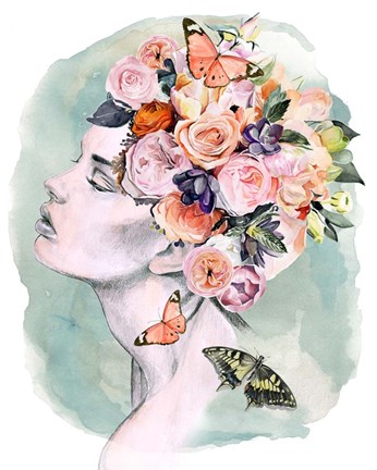 Framed Floral Locks I Print