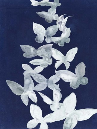 Framed Indigo Butterfly Falls I Print