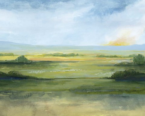 Framed Sunlit Vale I Print