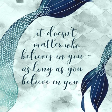 Framed Mermaid Inspirations II Print