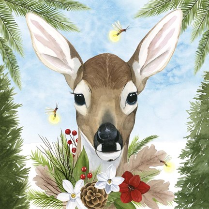 Framed Forest Christmas I Print