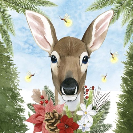 Framed Forest Christmas II Print