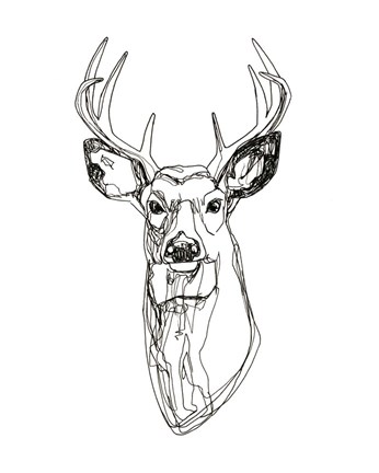 Framed Whitetail Wireframe II Print
