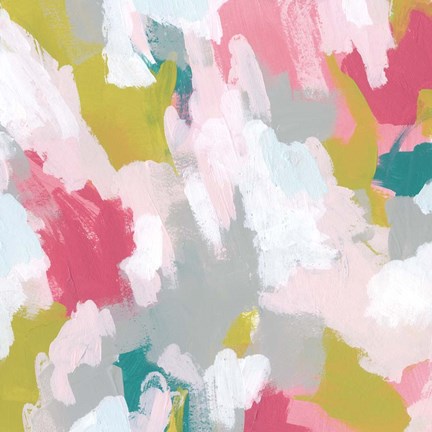 Framed Pink Scramble I Print