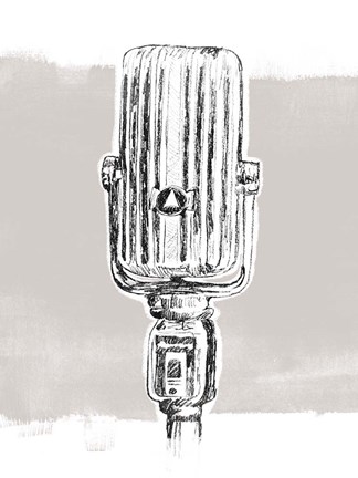 Framed Monochrome Microphone IV Print