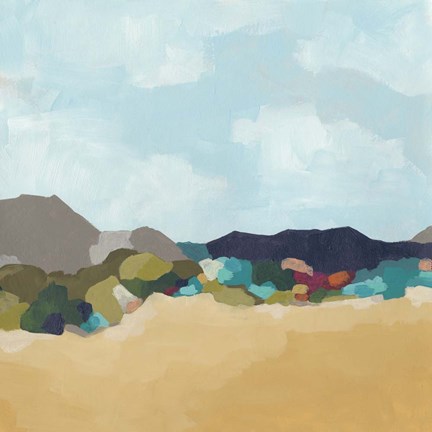 Framed Patchwork Hillside II Print