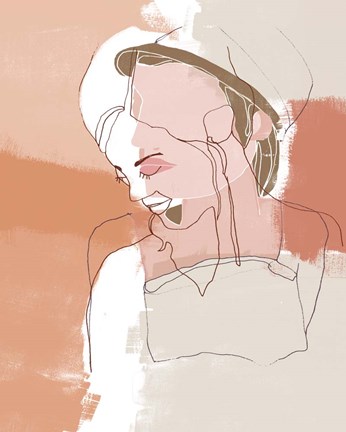 Framed Painted Contour Portraits II Print