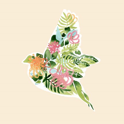 Framed Foliage &amp; Feathers I Print