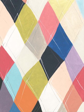 Framed Harlequin Hopscotch I Print