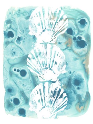 Framed Seaside Shapes I Print