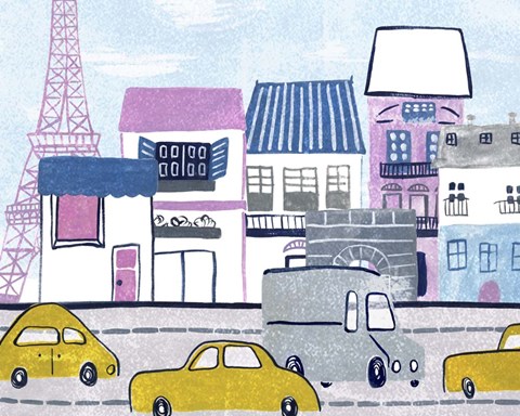 Framed Bonjour Paris I Print