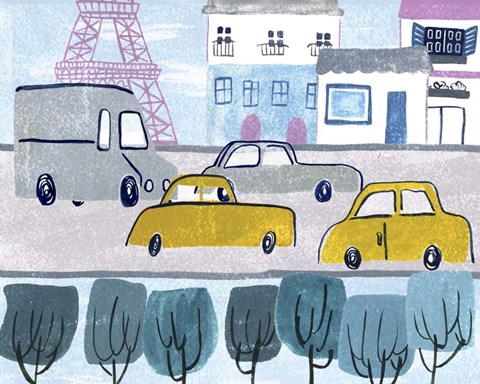 Framed Bonjour Paris IV Print