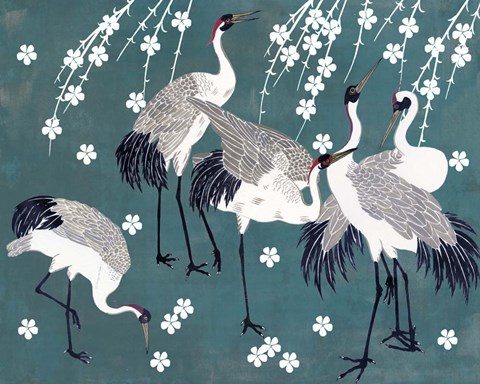 Framed Crane at Night II Print