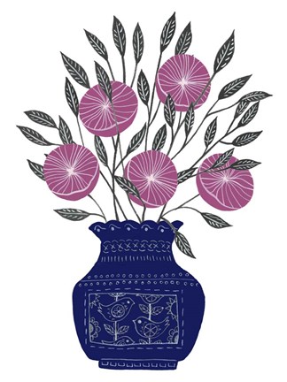 Framed Painted Vase IV Print