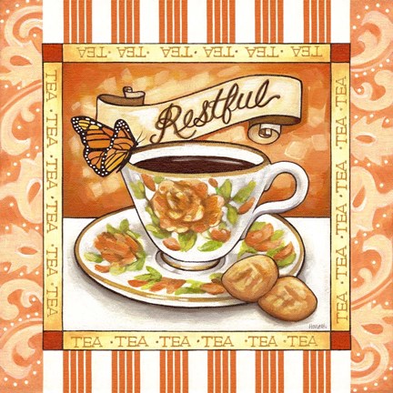 Framed Tea Restful Orange Teacup Print