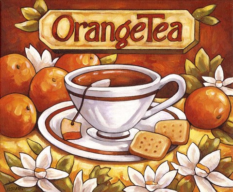 Framed Tea Time Orange Tea Print