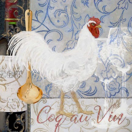 Framed Food And Wine - Coq Au Vin Print