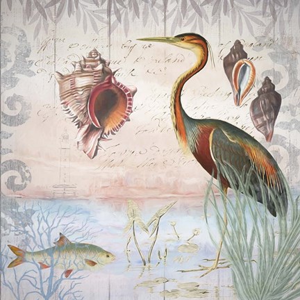 Framed Waterside Birds II Print