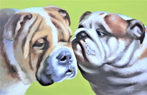 Framed Loving Bulldogs Print