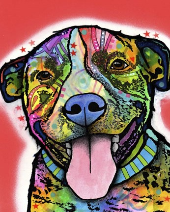 Framed Smiling Pit Bull Zoey Print
