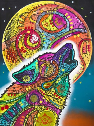 Framed Howling Wolf Print