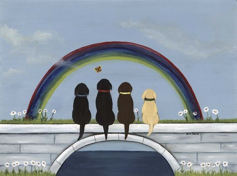 Framed Rainbow Bridge Dogs Print