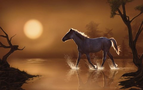 Framed Little Missouri Crossing Print