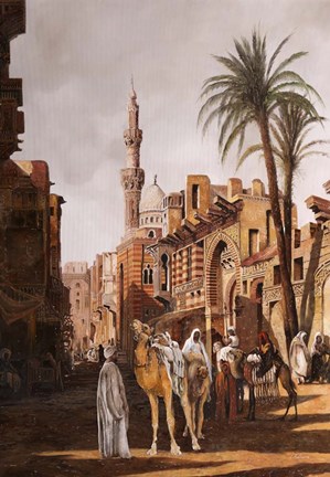 Framed Cammelli a il Cairo Print