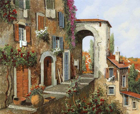 Framed La Stradina Attraverso L&#39;arco Print