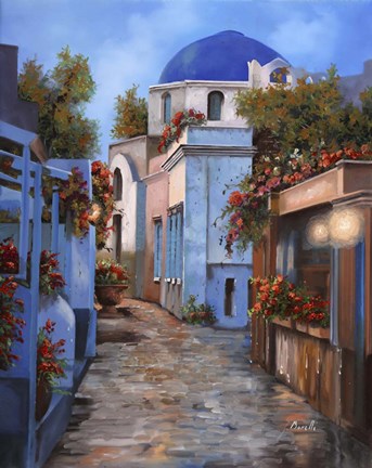 Framed Mattino In Grecia Print