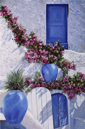 Framed Vasi Blu Print