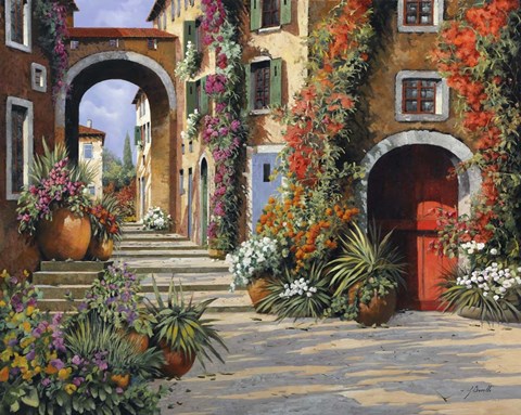 Framed Un'altra Porta Rossa Sulla Salita Print