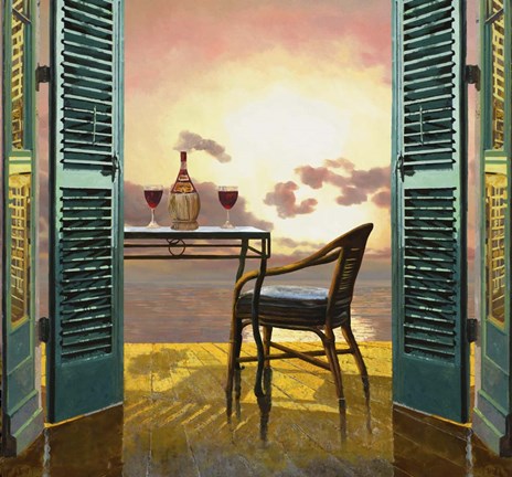 Framed Vino Al Tramonto Print