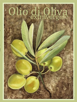 Framed Olio Di Oliva Extravergine Print