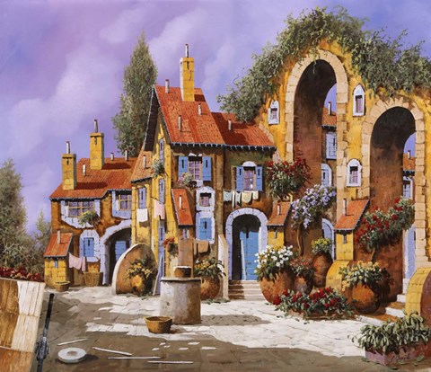 Framed Borgo A Colori Print