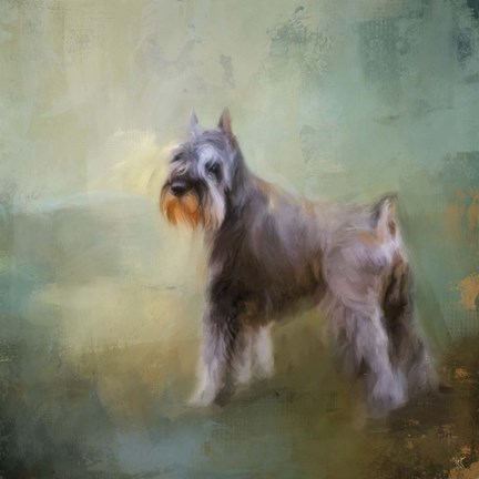 Framed Schnauzer On Patrol Print