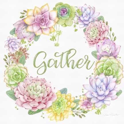 Framed Succulent Wreath A Print