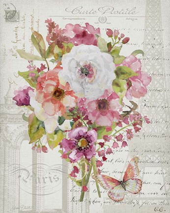 Framed Bouquet Francais B Print
