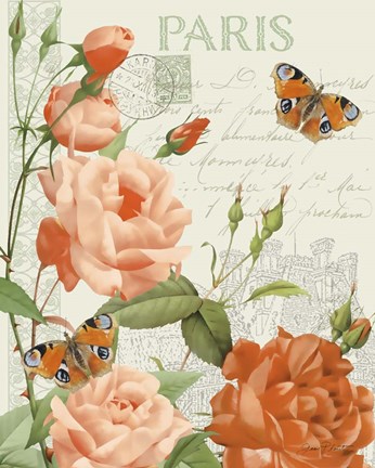 Framed Fleurs Francaises A Print