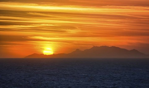 Framed Sunset Over The Caribbean Print