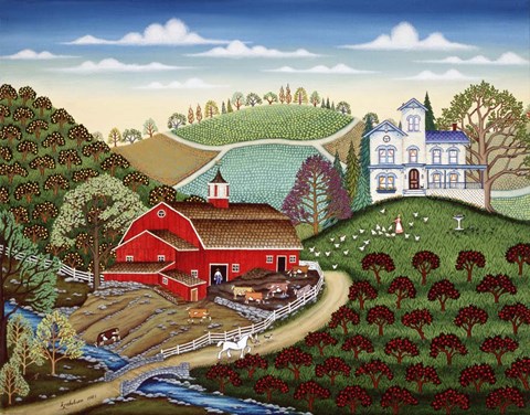 Framed Farm Near Romeo Print