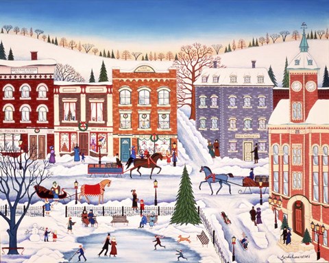 Framed Skating In Town Print