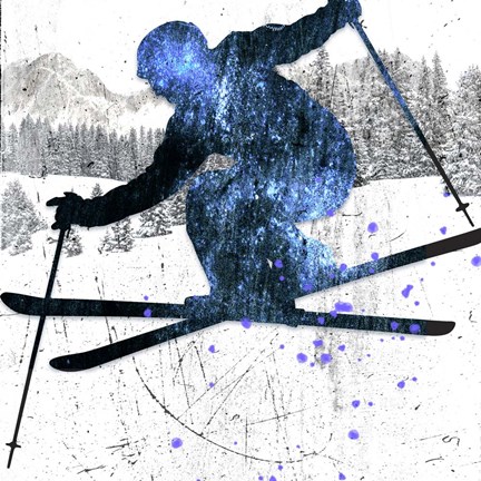 Framed Extreme Skier 03 Print