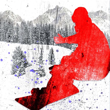 Framed Extreme Snowboarder 06 Print