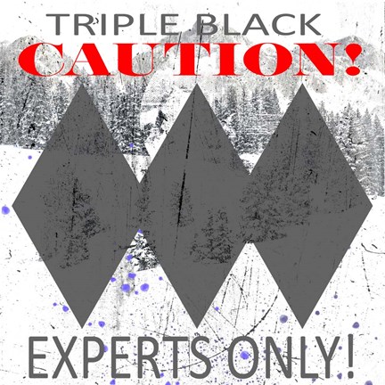 Framed Extreme Snowboarder Triple Black Print