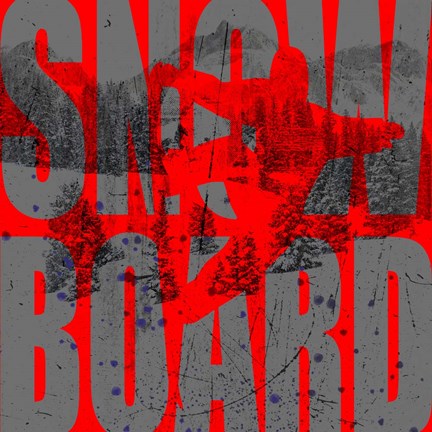 Framed Extreme Snowboarder Word Collage Board Print